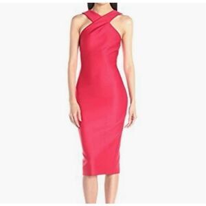 Ted Baker Red Erskine Snake Jacquard Midi Dress Women’s 3 US 8 Cocktail Sheath